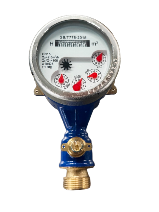 Mechanical water meter with valve